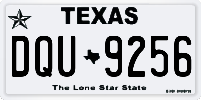 TX license plate DQU9256