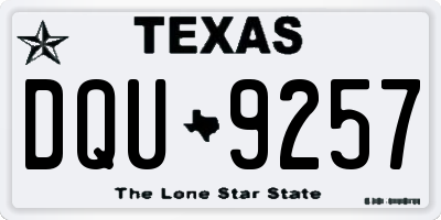 TX license plate DQU9257