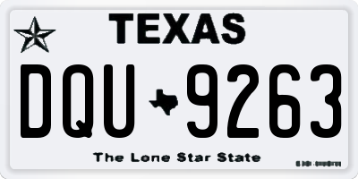 TX license plate DQU9263