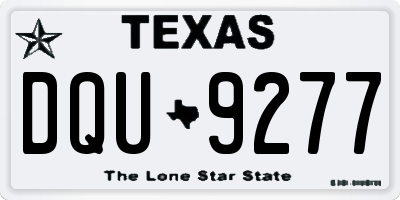 TX license plate DQU9277