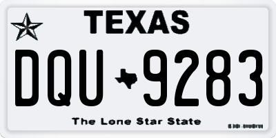 TX license plate DQU9283