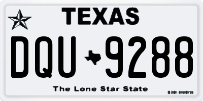 TX license plate DQU9288