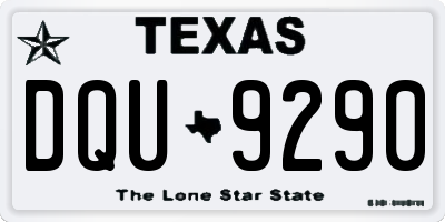 TX license plate DQU9290