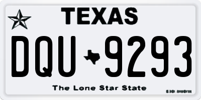 TX license plate DQU9293
