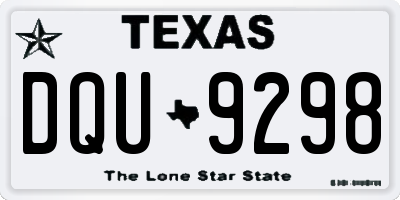 TX license plate DQU9298