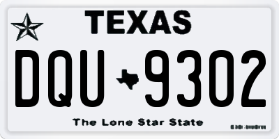TX license plate DQU9302