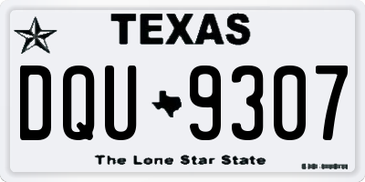 TX license plate DQU9307