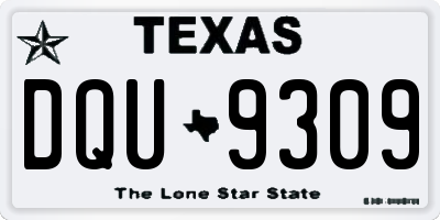 TX license plate DQU9309