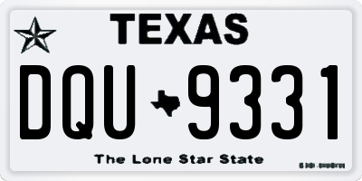 TX license plate DQU9331