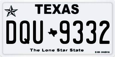 TX license plate DQU9332
