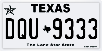 TX license plate DQU9333