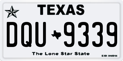 TX license plate DQU9339