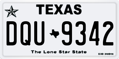 TX license plate DQU9342