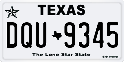 TX license plate DQU9345