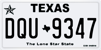 TX license plate DQU9347