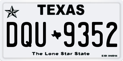 TX license plate DQU9352