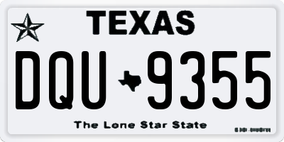TX license plate DQU9355