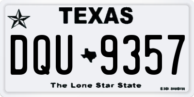 TX license plate DQU9357