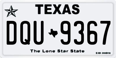 TX license plate DQU9367