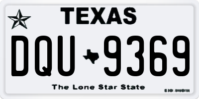 TX license plate DQU9369