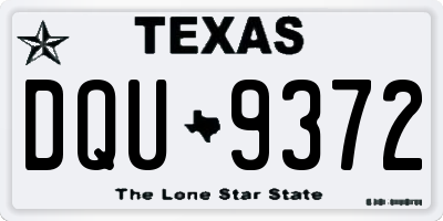 TX license plate DQU9372