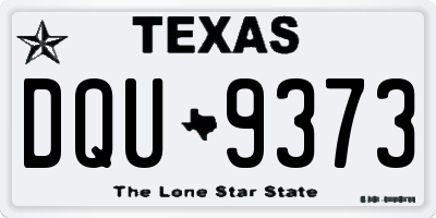 TX license plate DQU9373