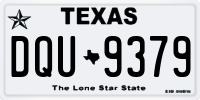 TX license plate DQU9379