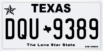 TX license plate DQU9389