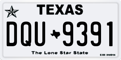 TX license plate DQU9391