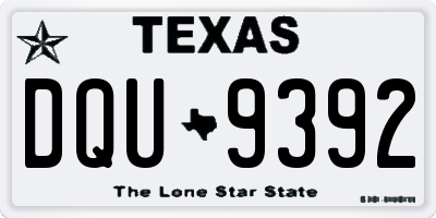 TX license plate DQU9392