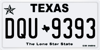 TX license plate DQU9393
