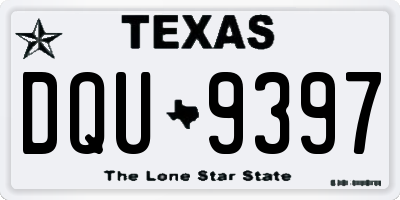 TX license plate DQU9397
