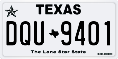 TX license plate DQU9401