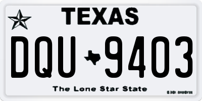 TX license plate DQU9403