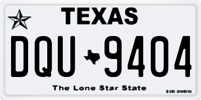 TX license plate DQU9404
