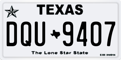 TX license plate DQU9407