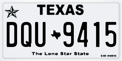TX license plate DQU9415