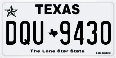 TX license plate DQU9430