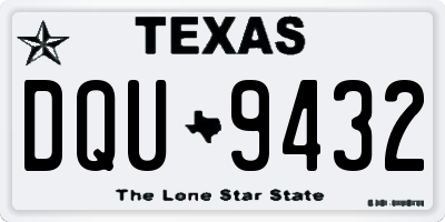 TX license plate DQU9432
