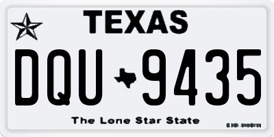 TX license plate DQU9435