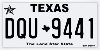 TX license plate DQU9441