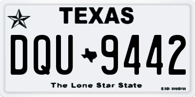 TX license plate DQU9442