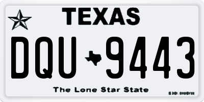 TX license plate DQU9443