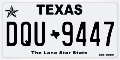 TX license plate DQU9447