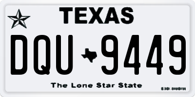 TX license plate DQU9449