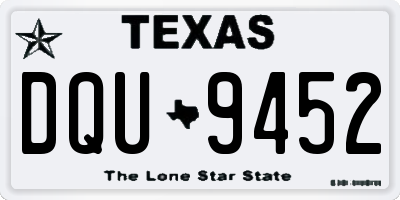 TX license plate DQU9452