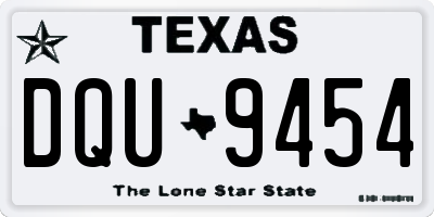 TX license plate DQU9454