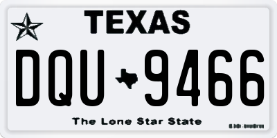 TX license plate DQU9466