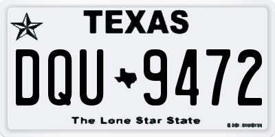 TX license plate DQU9472