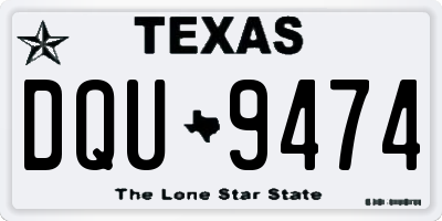 TX license plate DQU9474